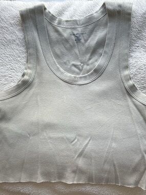 Brandy Melville Cropped Ribbed Tank Top in Light Sage